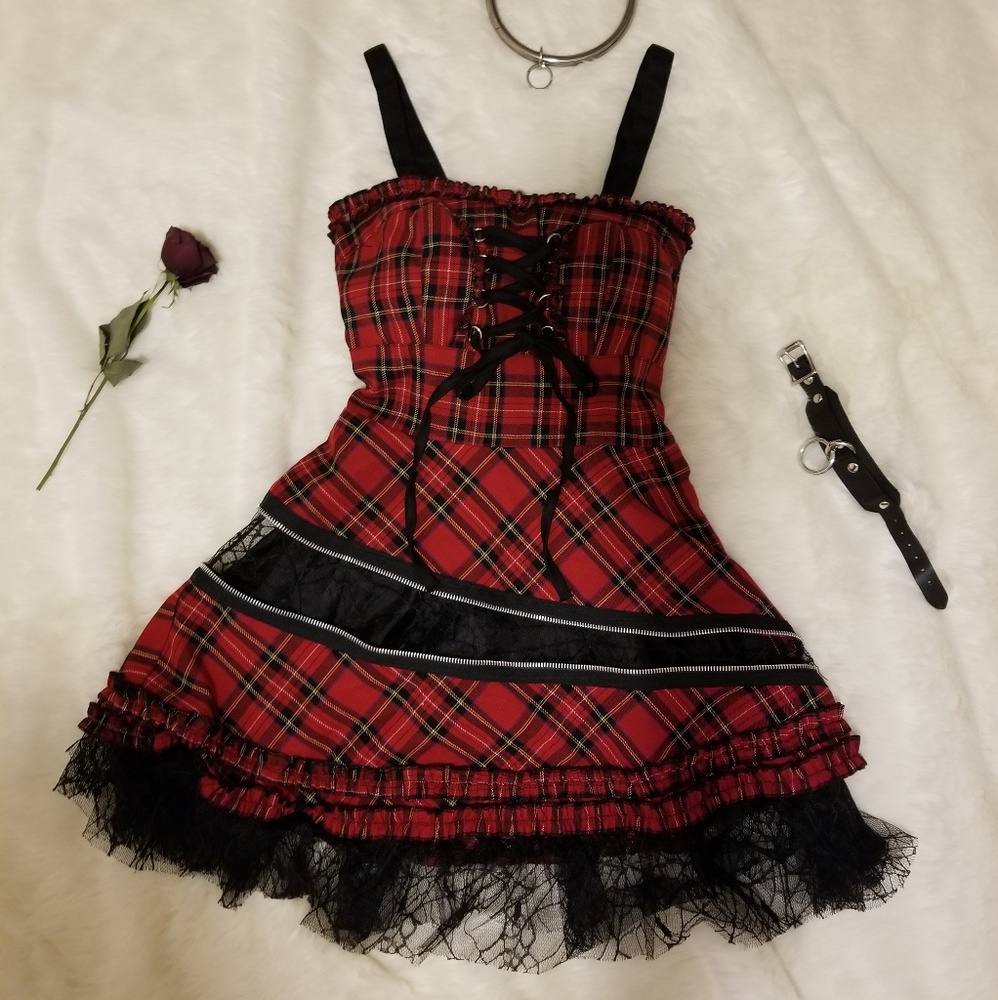 NWOT Hellbunny Plaid Mini dress